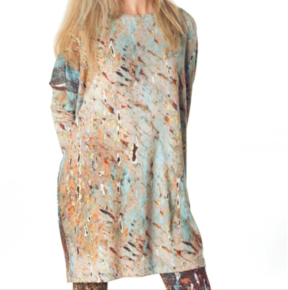 bryn walker Damien Tunic Acquario Print Abstract Longline Tunic SP21 Plus - Picture 1 of 16
